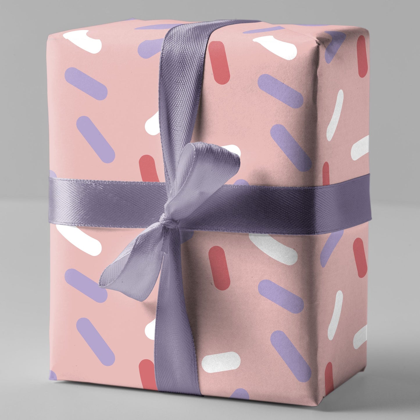 Geschenkpapier - Konfetti - Rosa Hintergrund - Nr. 245