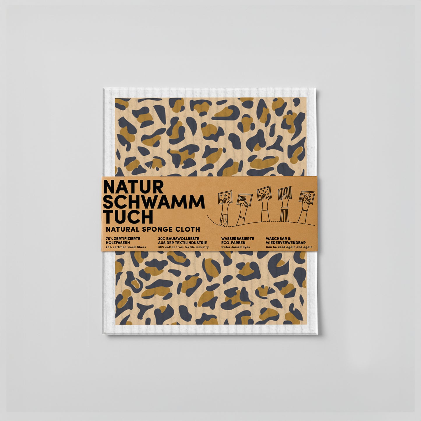 Schwammtuch - Naturschwammtuch - Leoparden-Muster - Leo-Muster - Nr. 9