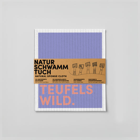 Schwammtuch - Naturschwammtuch - Spruch - Putzteufelswild - Nr. 2