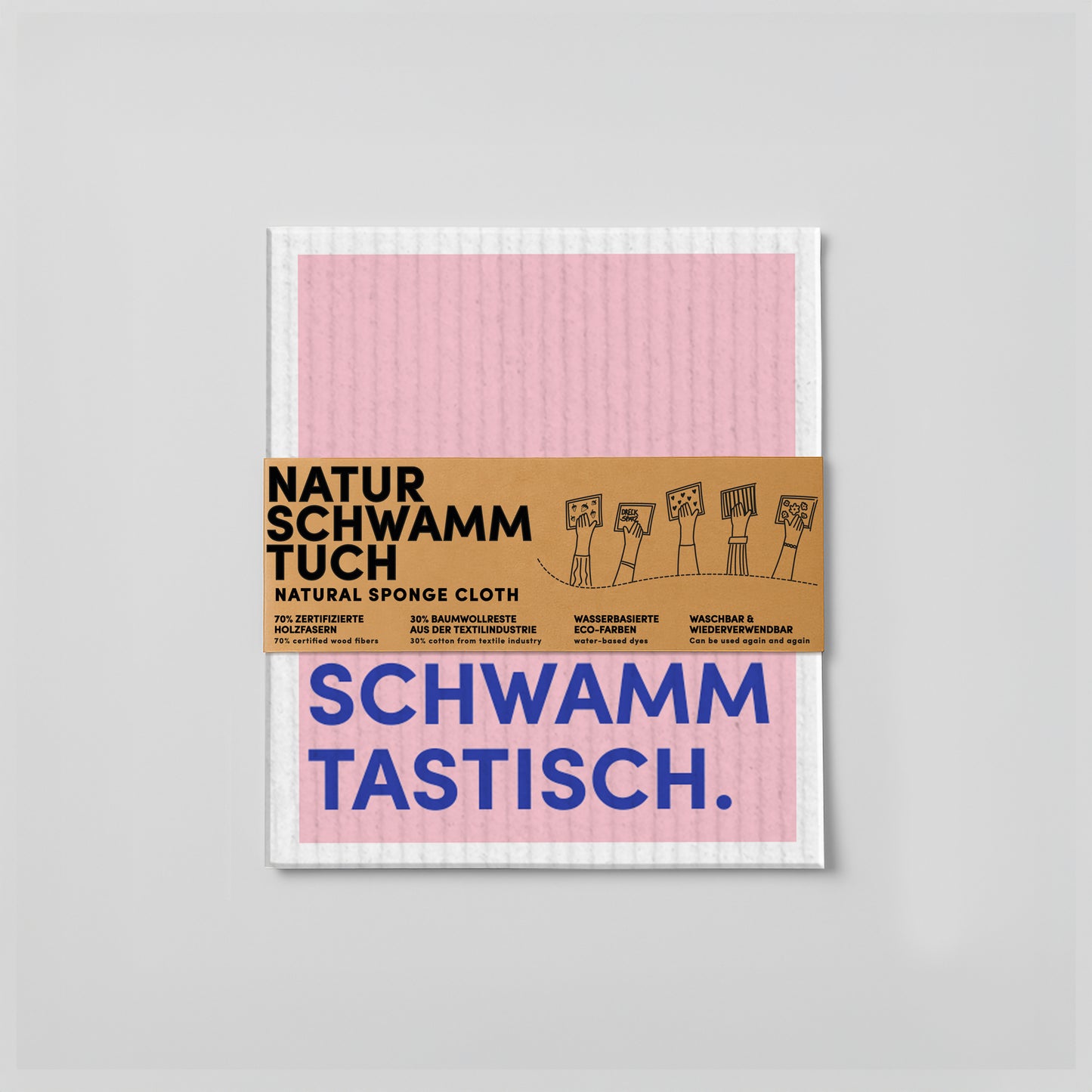 Schwammtuch - Naturschwammtuch - Spruch - Schwammtastisch - Nr. 3
