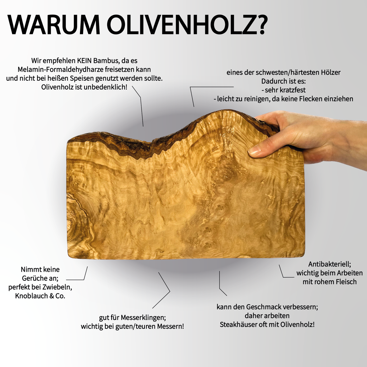 Personalisiertes Schneidebrett aus Olivenholz - Lieblingsmensch