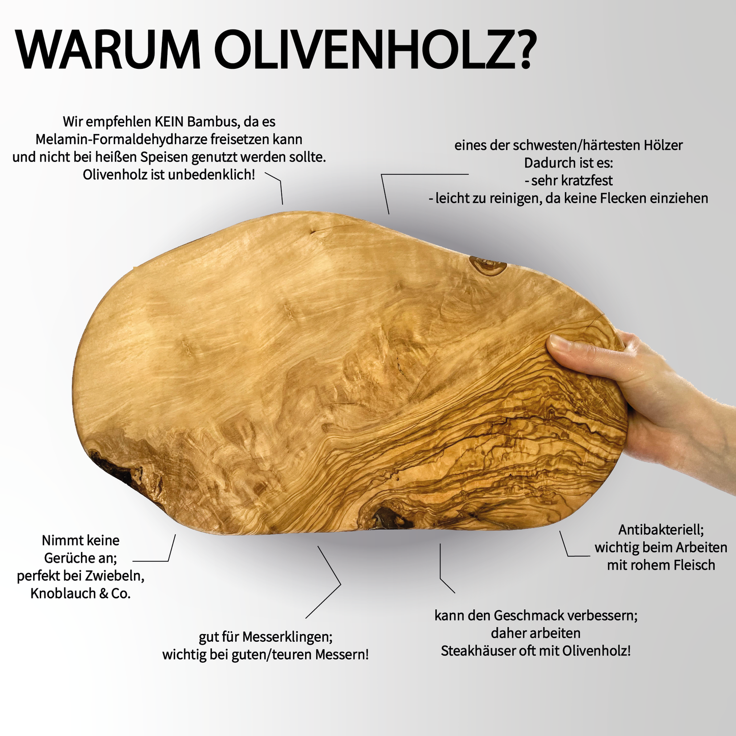 Personalisiertes Schneidebrett aus Olivenholz - Rezept der Liebe