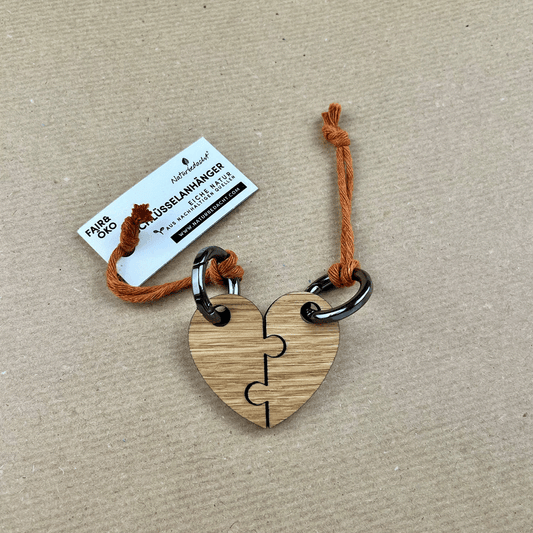 Schlüsselanhänger - Herzpuzzle – Nr. 16 - Naturbedacht kaufen