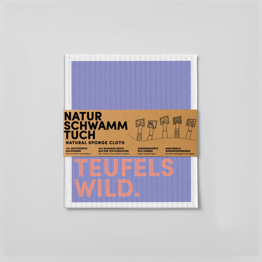 Schwammtuch - Naturschwammtuch - Spruch - Putzteufelswild - Nr. 2 - Naturbedacht kaufen