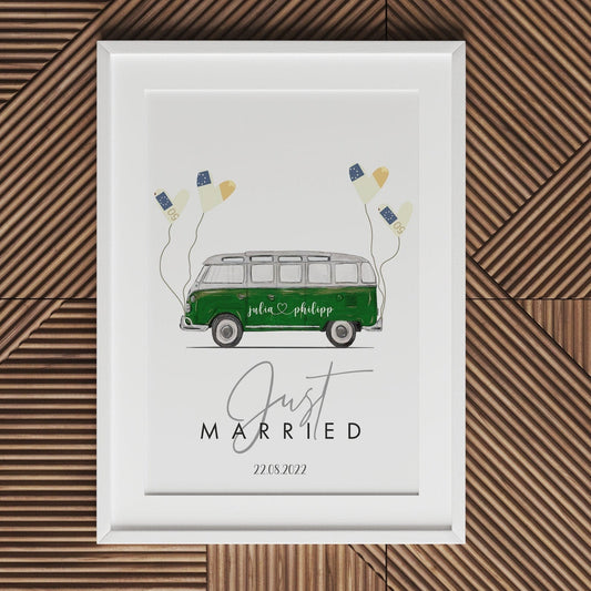 Geldgeschenke Hochzeit - Handgemalter Oldtimer - Digitaler Download