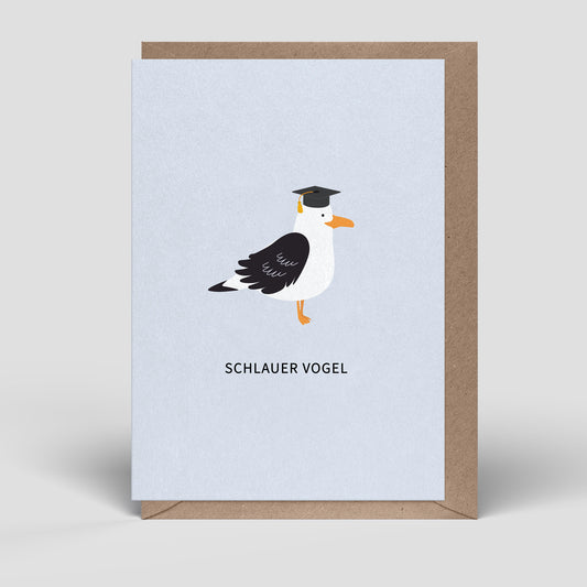 Klappkarte - Schlauer Vogel - Abschluss - Nr. 281