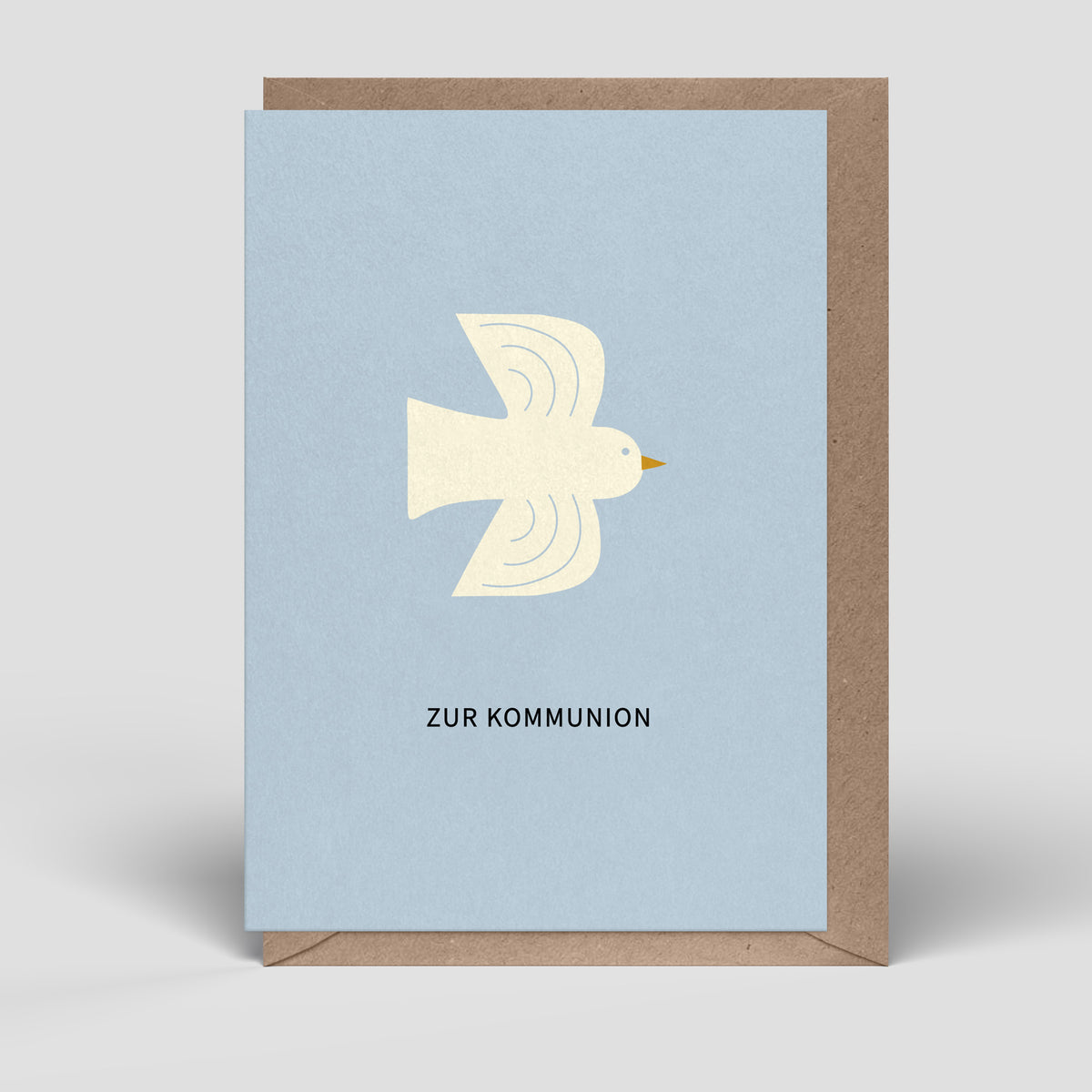 Kommunion-Klappkarte mit Taubenmotiv und Aufdruck „Zur Kommunion“