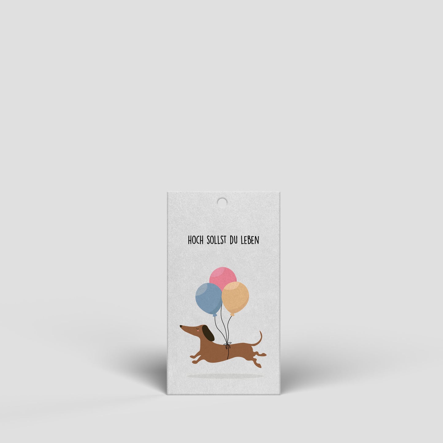 Kleiner Geschenkanhänger - Dackel Luftballons - Nr. 153