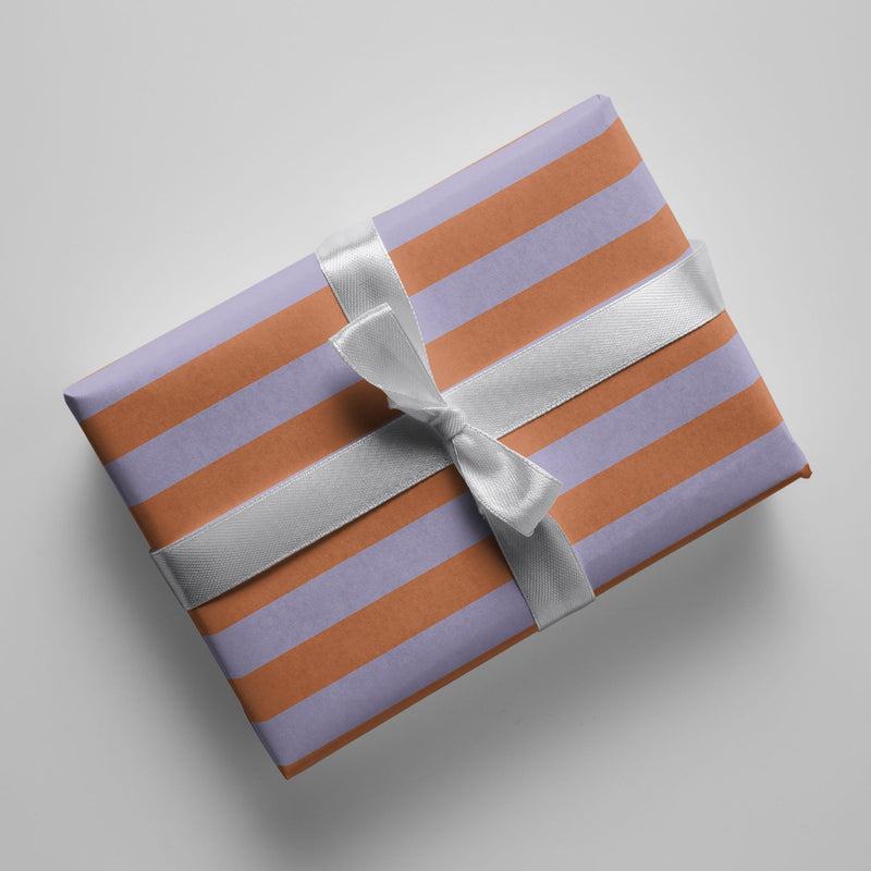 Geschenkpapier - Streifen lila/orange - Nr. 224