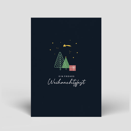 Postkarte - Weihnachten - Bäume - Nr. 9