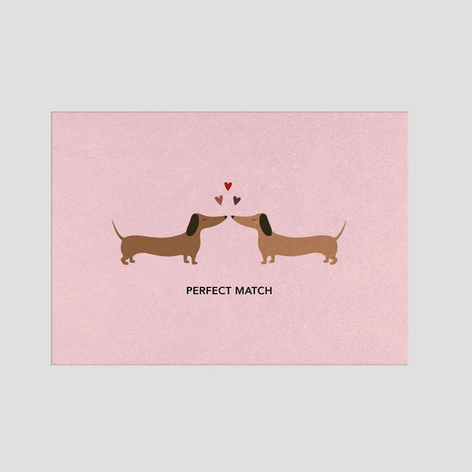 Postkarte - Dackel Perfect Match - Nr. 305