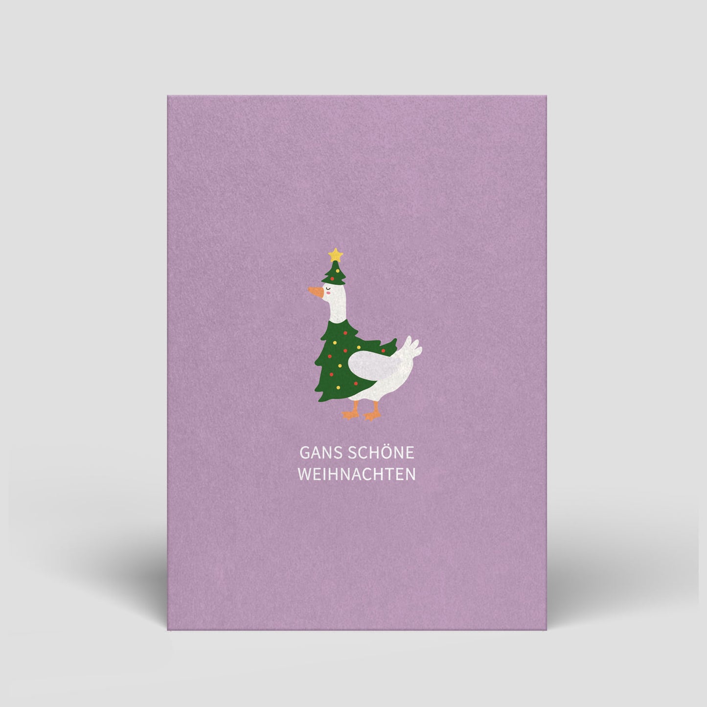 Weihnachtskarte - Gans mit Baumkleid - Nr. 335