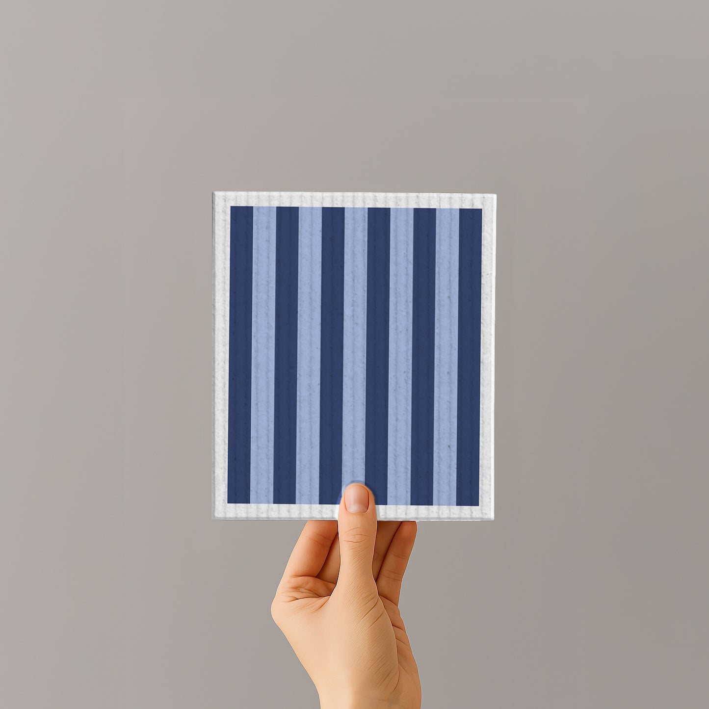 Schwammtuch - Naturschwammtuch - Streifen - Blau - Nr. 8