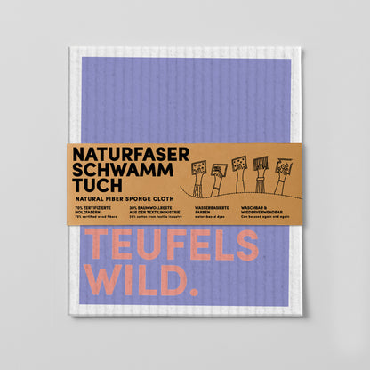 Schwammtuch - Naturschwammtuch - Spruch - Putzteufelswild - Nr. 2