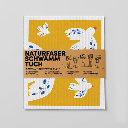 Schwammtuch - Naturschwammtuch - Vögel - Nr. 1