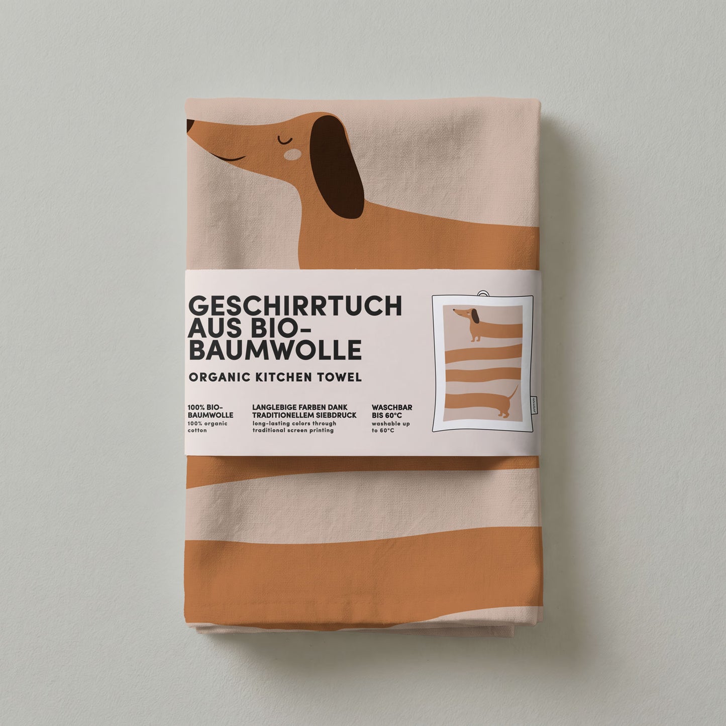 Geschirrtuch Bio-Baumwolle - Dackel - Nr. 1