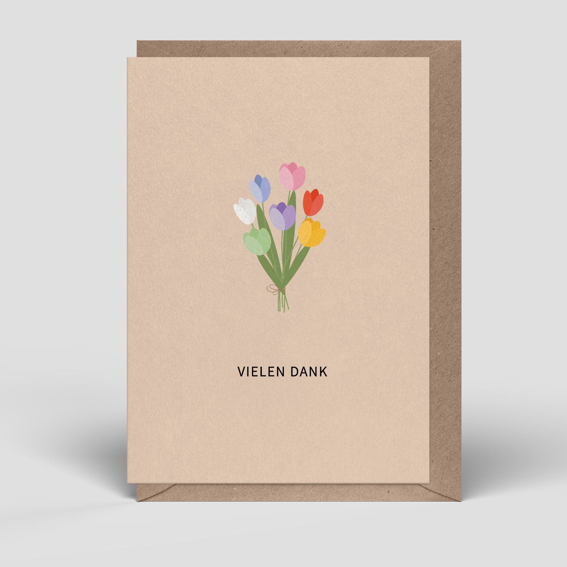 Klappkarte - Danke - Tulpenstrauß - Nr. 272 - Naturbedacht kaufen