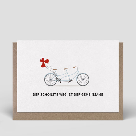 Klappkarte - Fahrrad zur Hochzeit - Nr. 263 - Naturbedacht kaufen