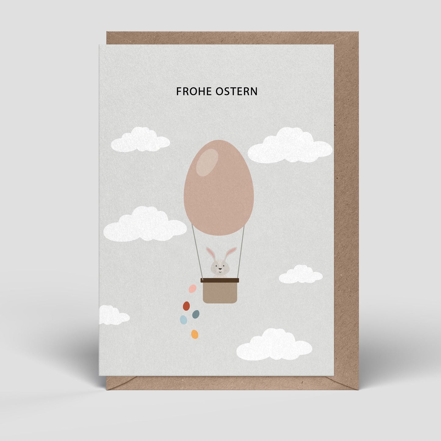 Klappkarte - Ostern - Hase im Ballon - Nr. 268 - Naturbedacht kaufen