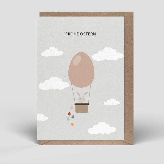 Klappkarte - Ostern - Hase im Ballon - Nr. 268 - Naturbedacht kaufen