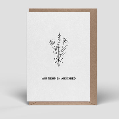 Klappkarte - Trauerkarte - Kleiner Strauß - Nr. 325 - Naturbedacht kaufen