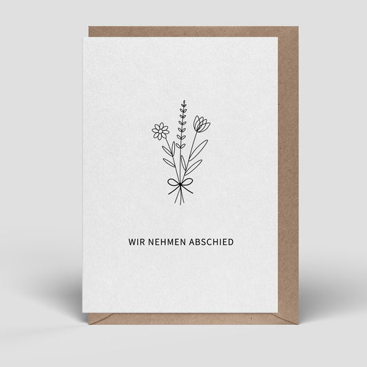 Klappkarte - Trauerkarte - Kleiner Strauß - Nr. 325 - Naturbedacht kaufen