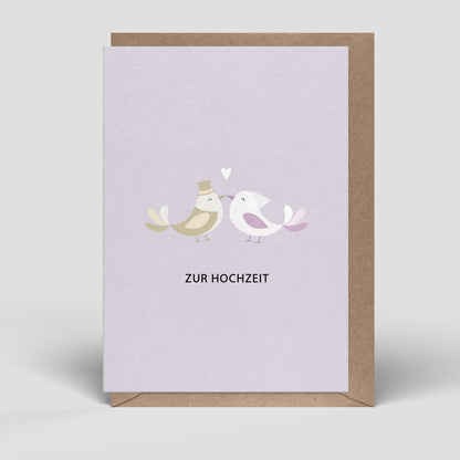 Klappkarte - Vogel Brautpaar zur Hochzeit - Nr. 259 - Naturbedacht kaufen