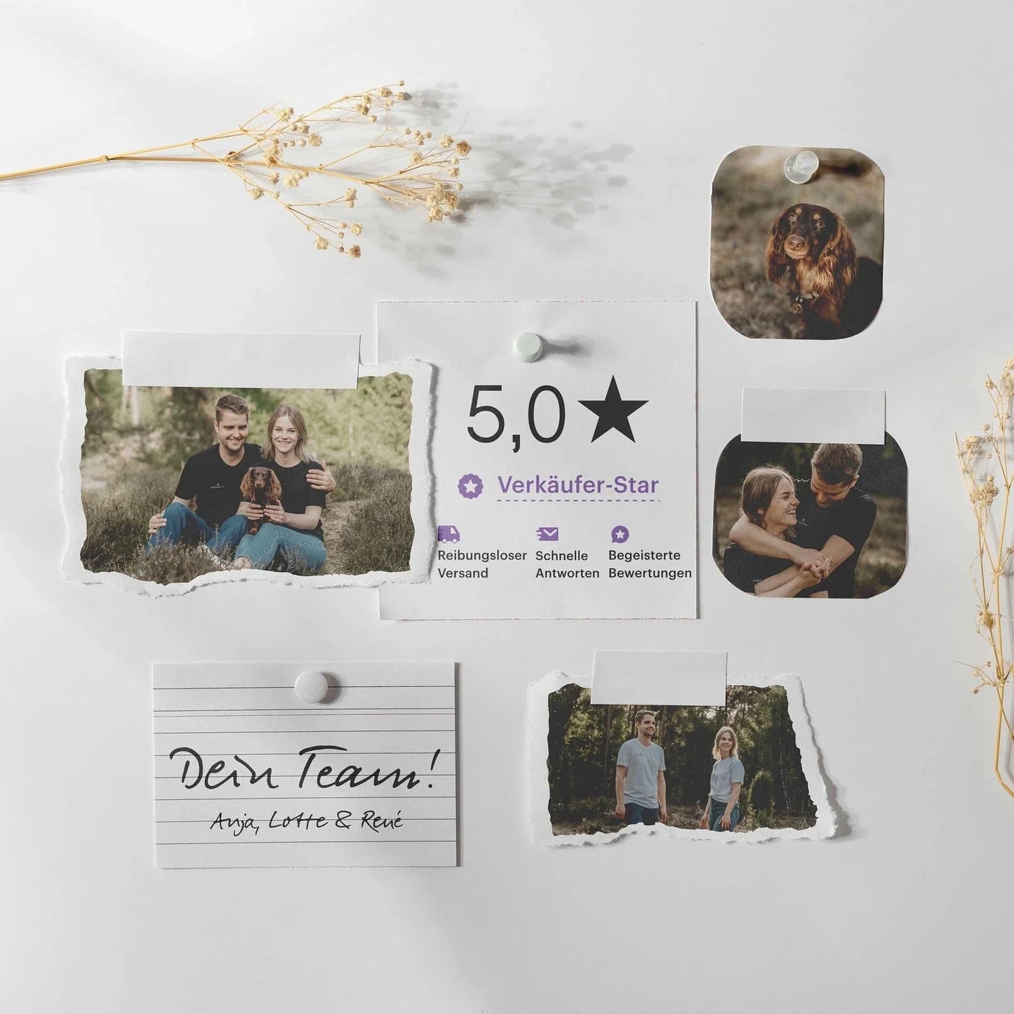 Weihnachts-Postkarte im Layout mit Bewertungs- und Infografiken