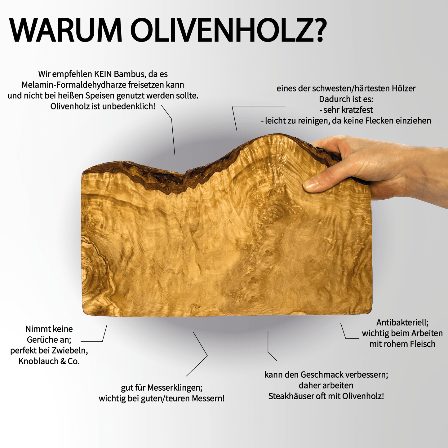 Personalisiertes Schneidebrett aus Olivenholz - Wo alles begann - Naturbedacht kaufen
