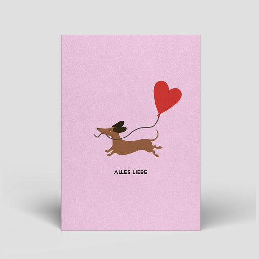 Postkarte - Dackel mit Herz - Nr. 309 - Naturbedacht kaufen