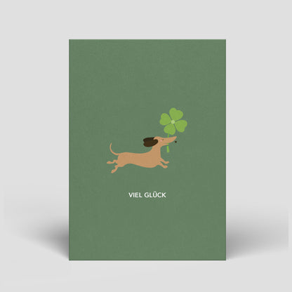 Postkarte - Dackel wünscht Glück - Nr. 307 - Naturbedacht kaufen