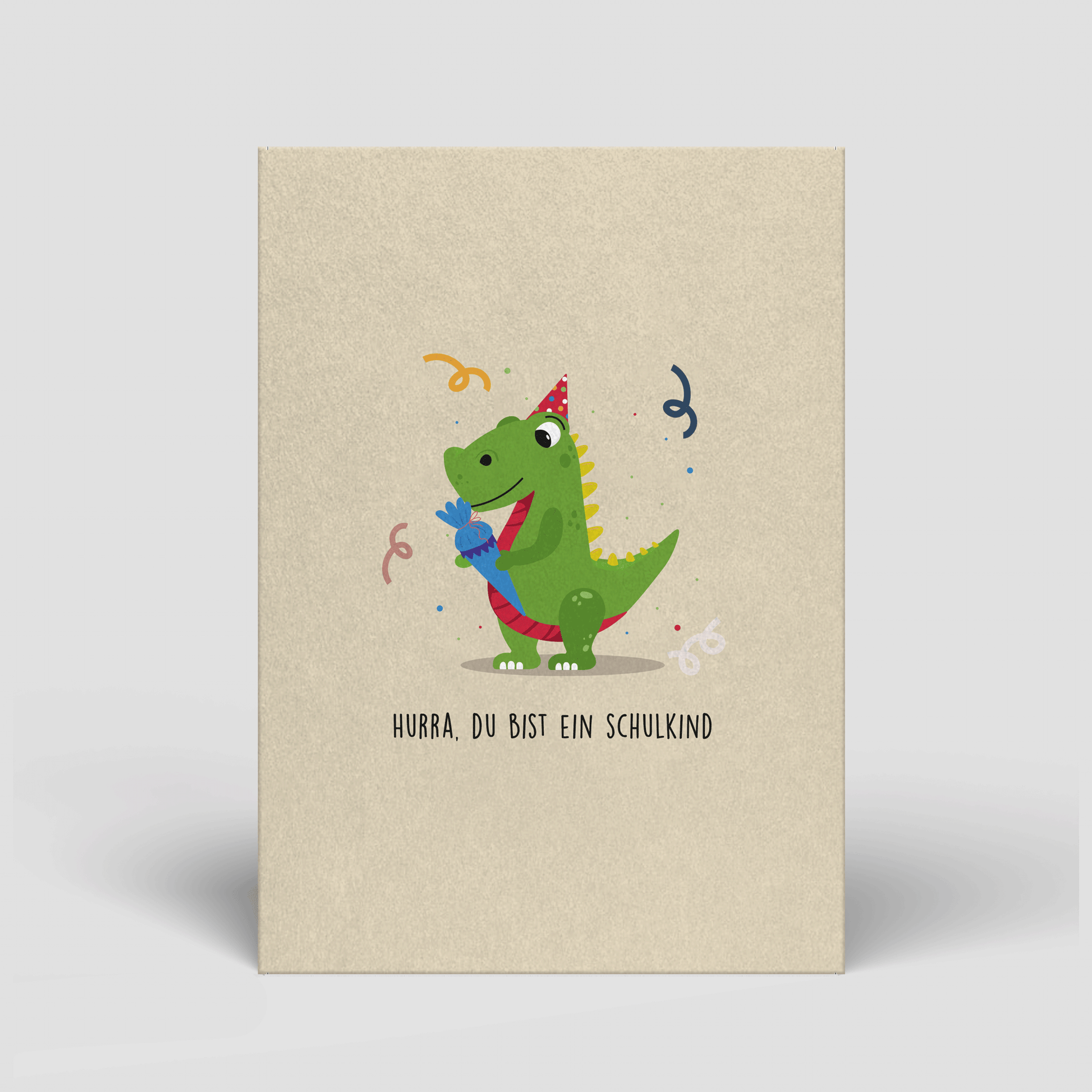 Postkarte - Einschulung - Dino mit Schultüte - Nr. 91 - Naturbedacht kaufen