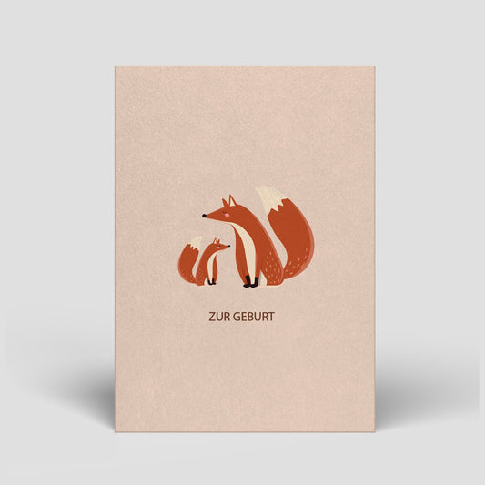 Postkarte - Geburt - Fuchs - Familie - Nr. 89 - Naturbedacht kaufen