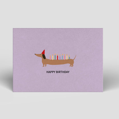 Postkarte - Geburtstag - Dackel mit Kerzen - Nr. 318 - Naturbedacht kaufen