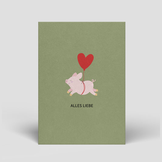 Postkarte - Geburtstag - Schwein - Nr. 316 - Naturbedacht kaufen