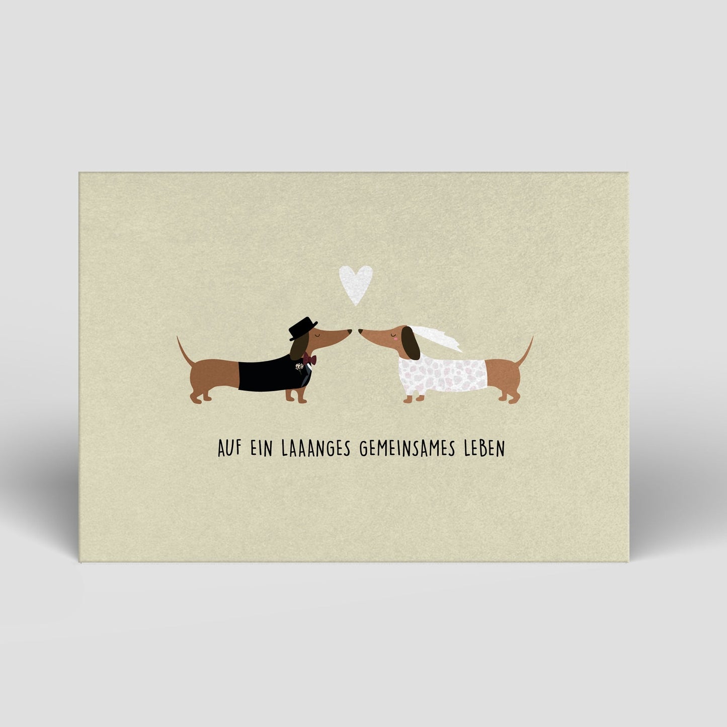 Postkarte - Hochzeit - Dackel - Brautpaar - Nr. 103 - Naturbedacht kaufen