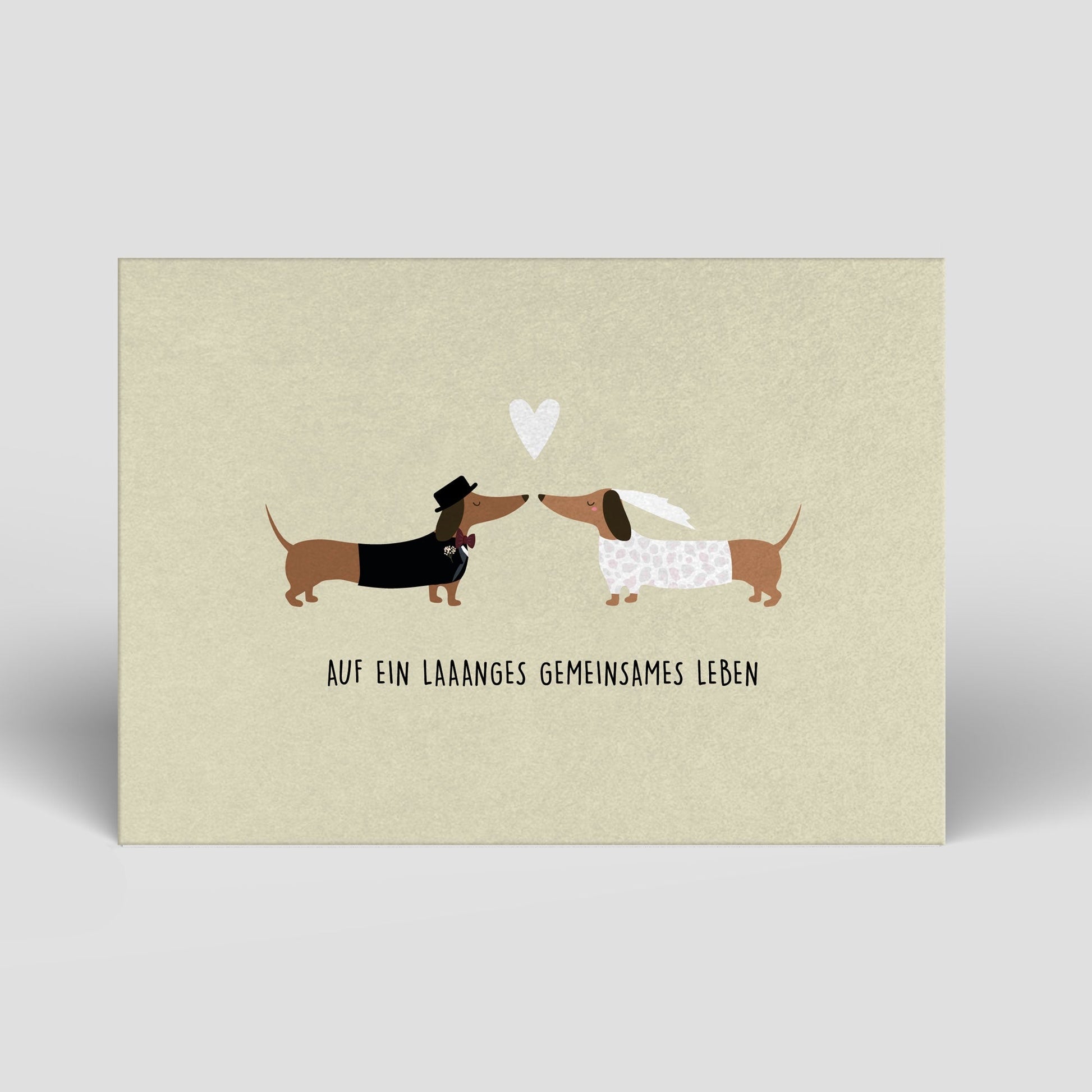 Postkarte - Hochzeit - Dackel - Brautpaar - Nr. 103 - Naturbedacht kaufen