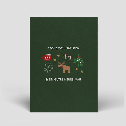 Postkarte - Weihnachten - Symbole - Nr. 2 - Naturbedacht kaufen