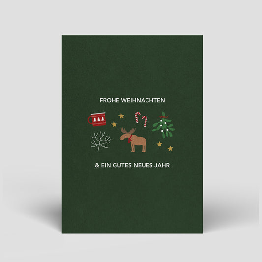 Postkarte - Weihnachten - Symbole - Nr. 2 - Naturbedacht kaufen