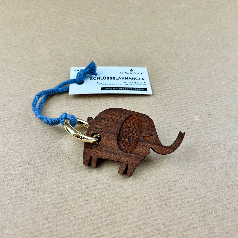 Schlüsselanhänger - Elefant – Nr. 13 - Naturbedacht kaufen