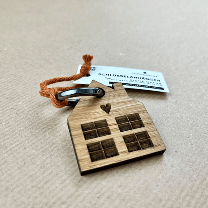 Schlüsselanhänger - Haus– Nr. 5 - Naturbedacht kaufen