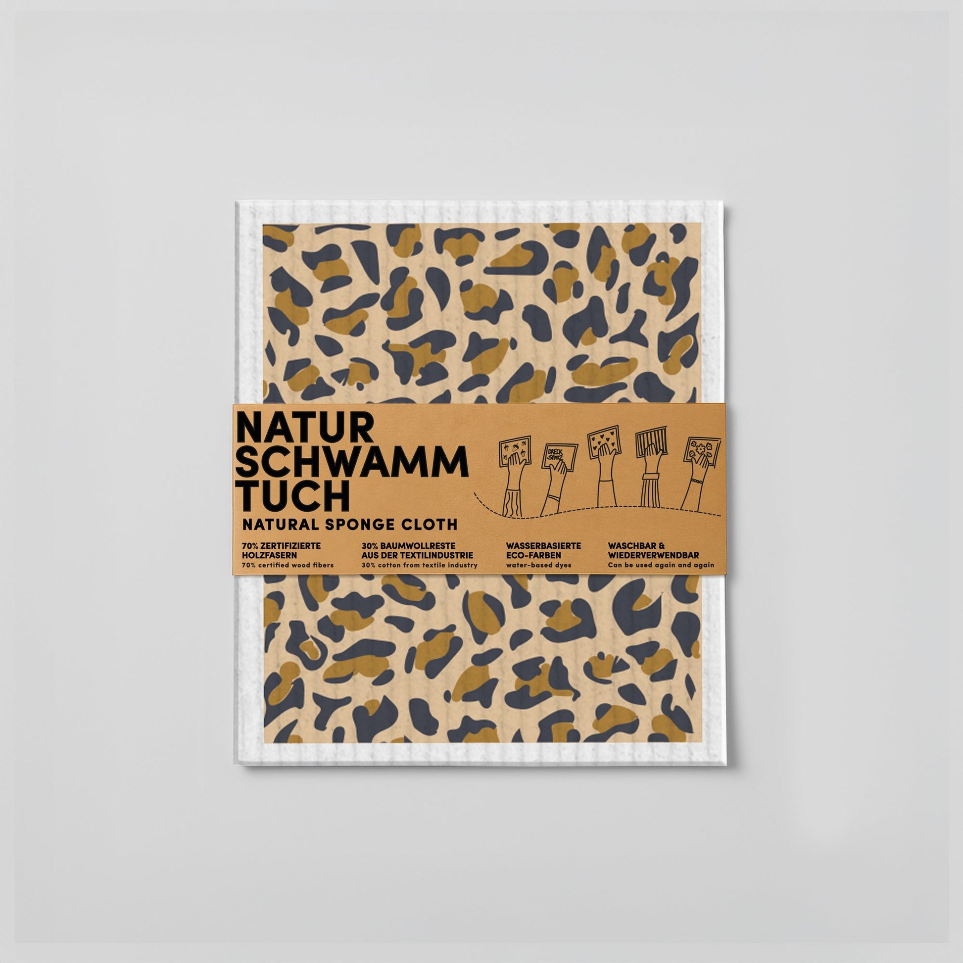 Schwammtuch - Naturschwammtuch - Leoparden - Muster - Leo - Muster - Nr. 9 - Naturbedacht kaufen