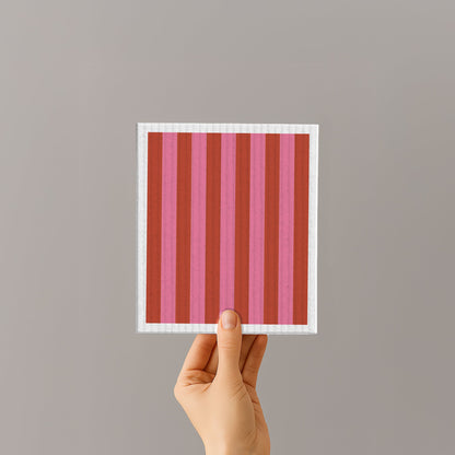 Schwammtuch - Naturschwammtuch - Streifen - Rot/Rosa - Nr. 7 - Naturbedacht kaufen