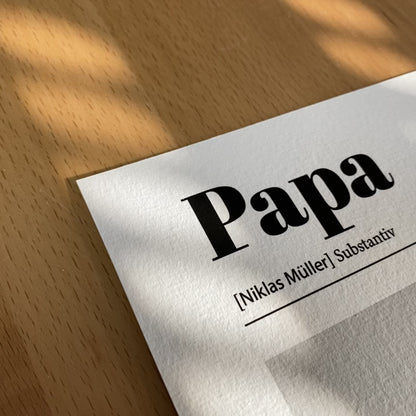 Personalisiertes Poster - Papa Definition mit kleinem Foto