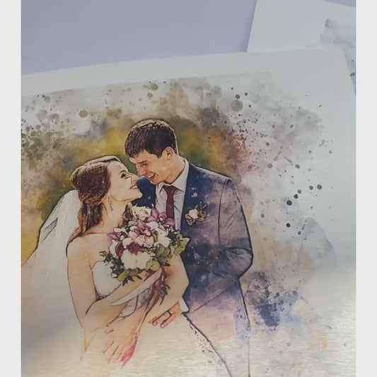 Hochzeit Poster - Aquarell Portrait