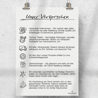 Personalisiertes Schneidebrett aus Olivenholz - Namen und Datum