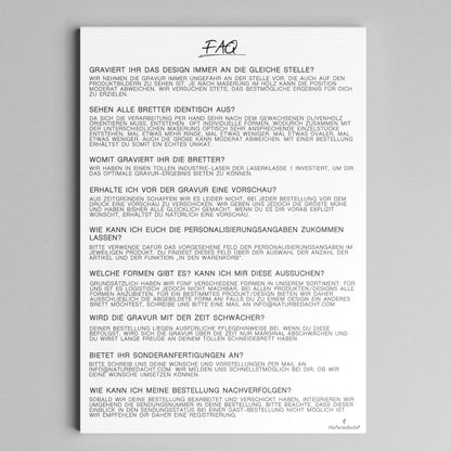 Personalisiertes Schneidebrett aus Olivenholz - Grillbrett