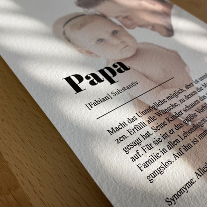 Personalisiertes Poster - Foto Collage Papa - Definition