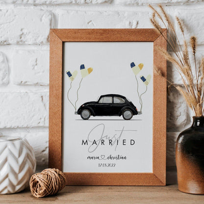 Geldgeschenk zur Hochzeit - Handgemalter Oldtimer - Naturbedacht kaufen