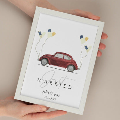 Geldgeschenk zur Hochzeit - Handgemalter Oldtimer - Naturbedacht kaufen